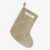 Goldenes geometrisches Muster Elegant Luxe Kleiner Weihnachtsstrumpf (Vorderansicht (hängend))