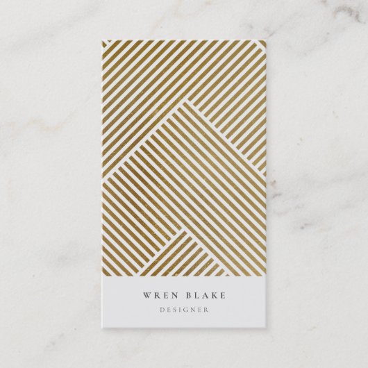 Goldenes geometrisches Muster Elegant Luxe Visitenkarte (Vorderseite)