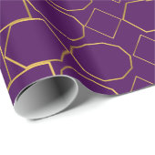 Goldenes geometrisches Muster Geschenkpapier (Rolleneckpunkt)