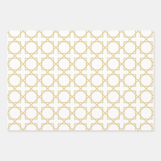 Goldenes geometrisches Muster Geschenkpapier Set (Vorderseite)