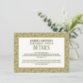 Goldenes geometrisches Muster, moderne Geburtstags Einladung (Stehend Vorderseite)