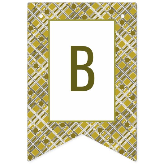 Goldenes geometrisches Muster, Moderne Geburtstags Wimpelkette (Zweite Fahne)