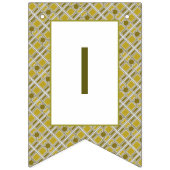 Goldenes geometrisches Muster, Moderne Geburtstags Wimpelkette (Dritte Fahne)