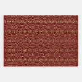 Goldenes geometrisches Muster und Burgund Geschenkpapier Set (Vorderseite 3)