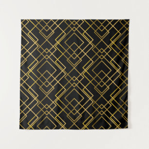 Goldenes geometrisches, nahtloses Rhombus-Muster. Wandteppich