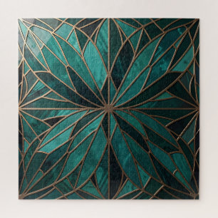 Goldenes geometrisches Sternenmuster Art Deco Luxu Puzzle