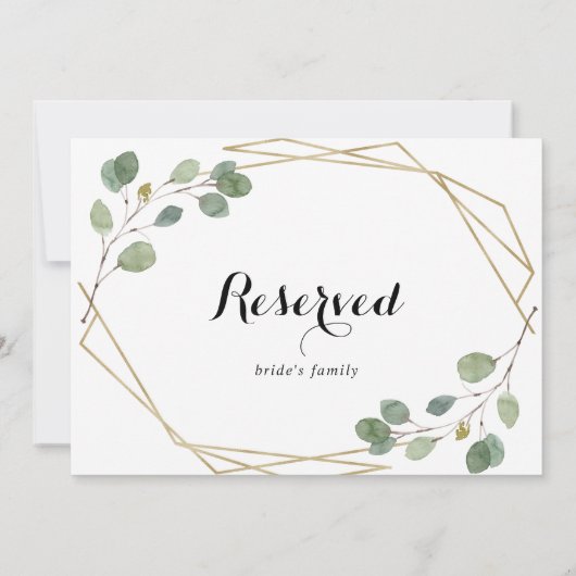 Goldenes geometrisches Zeichen für Hochzeiten vorb (Rückseite)