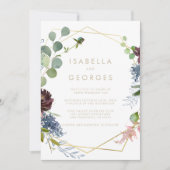 Goldenes geometrisches Zurück und Front-Formal-Hoc Einladung (Vorderseite)