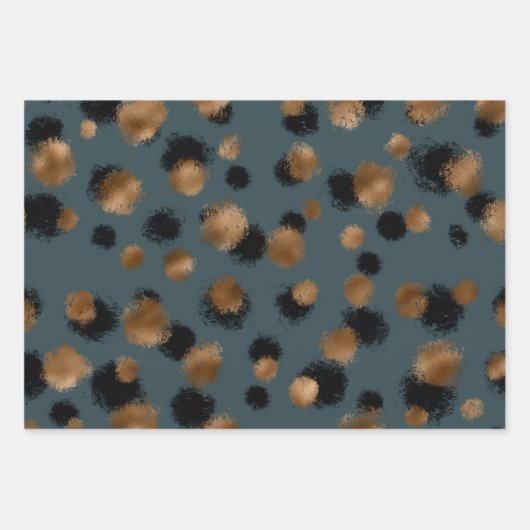 Goldenes Geparkmuster der Geparden Geschenkpapier Set (Vorderseite 2)