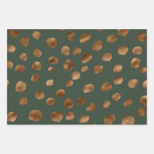 Goldenes Geparkmuster der Geparden Geschenkpapier Set (Vorderseite)