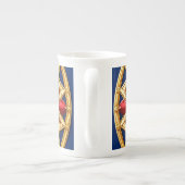 Goldenes Gerahmtes Herzmotiv mit Verziertem Design Porzellantasse (Rückseite)