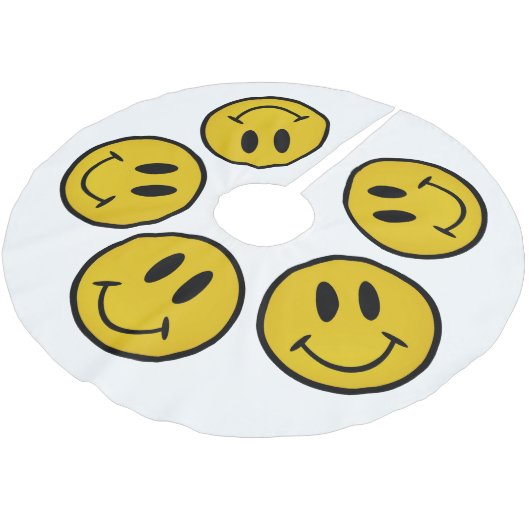 Goldenes Gesicht Polyester Weihnachtsbaumdecke (Schrägansicht)