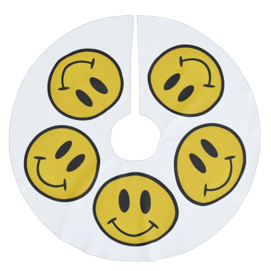 Goldenes Gesicht Polyester Weihnachtsbaumdecke (Vorderseite)