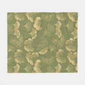 Goldenes Ginkgo-Herbstmuster Fleecedecke (Vorderseite (Horizontal))