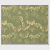 Goldenes Ginkgo-Herbstmuster Geschenkpapier (Flach)