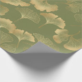 Goldenes Ginkgo-Herbstmuster Geschenkpapier (Ecke)