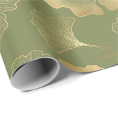 Goldenes Ginkgo-Herbstmuster Geschenkpapier (Rolleneckpunkt)