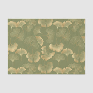 Goldenes Ginkgo-Herbstmuster Seidenpapier
