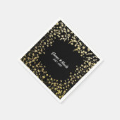 Goldenes Gipskraut Blumen Elegantes Schwarzes Meer Serviette (Ecke)