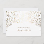 Goldenes Gipskraut Hochzeitsblume Einladung (Vorderseite)