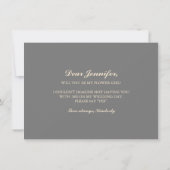 Goldenes Gipskraut Hochzeitsblume Einladung (Rückseite)