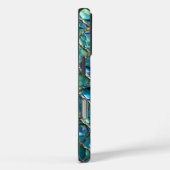 Goldenes Gitter auf blauem Mosaikhintergrund Case-Mate iPhone Hülle (Rückseite / Rechts)