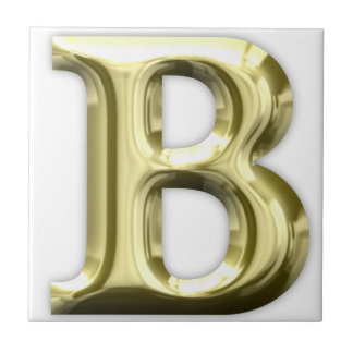 Goldenes glänzendes Alphabet des Buchstabe-B Fliese