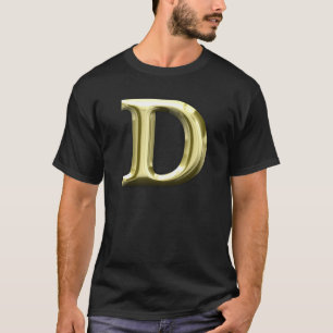 Goldenes glänzendes Goldalphabet des Buchstabe-D T-Shirt