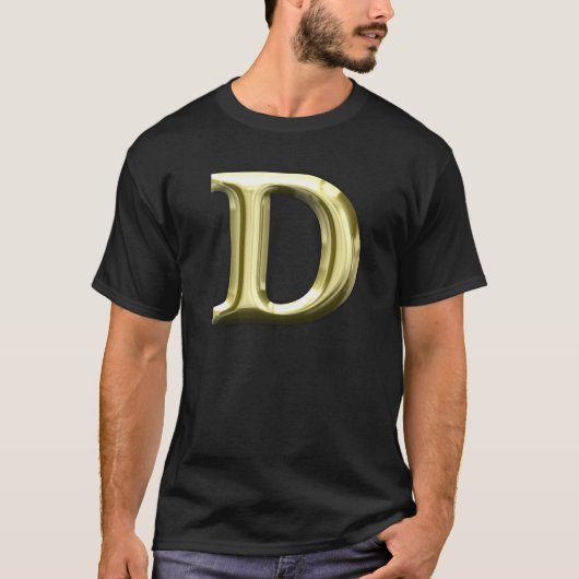 Goldenes glänzendes Goldalphabet des Buchstabe-D T-Shirt (Vorderseite)