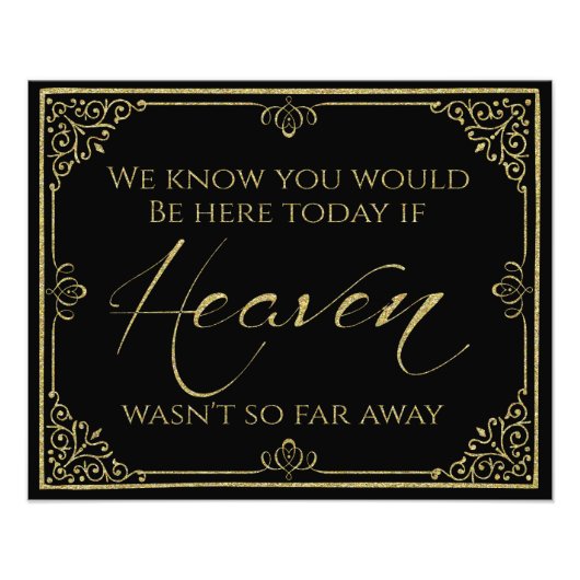 goldenes, glänzendes Zeichen für die Gedenkfeier Fotodruck (Vorne)