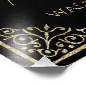 goldenes, glänzendes Zeichen für die Gedenkfeier Fotodruck (Ecke)