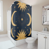 Goldenes Gleichgewicht, Sonne & Mond Himmelsmuster Duschvorhang (Beispiel)