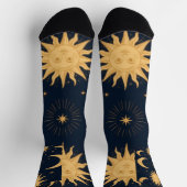 Goldenes Gleichgewicht, Sonne & Mond Himmelsmuster Socken (Oben)