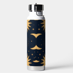Goldenes Gleichgewicht, Sonne & Mond Himmelsmuster Trinkflasche