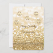 goldenes glitteriges Weihnachtsgeschenk für Untern Einladung (Rückseite)