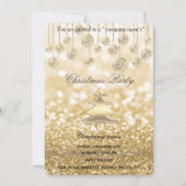 goldenes glitteriges Weihnachtsgeschenk für Untern Einladung (Vorderseite)