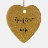 Goldenes Glitzer Foto Weihnachtsbaumschmuck Keramik Ornament (Rechts)