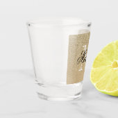 Goldenes Glitzer-Monogramm Schnapsglas (Links)