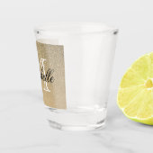 Goldenes Glitzer-Monogramm Schnapsglas (Rechts)