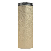 Goldenes Glitzer-Monogramm Thermosbecher (Rückseite)