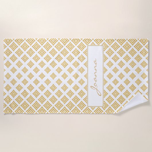 Goldenes Glitzer-Muster Strandtuch (Vorderseite)