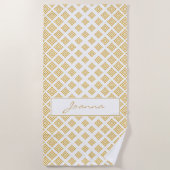 Goldenes Glitzer-Muster Strandtuch (Vorderseite)