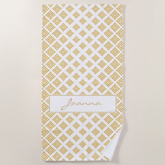 Goldenes Glitzer-Muster Strandtuch (Vorderseite)