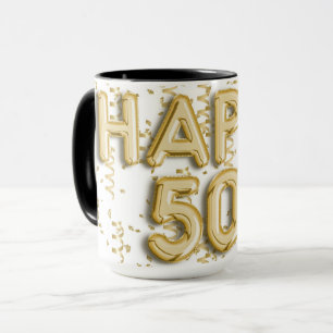 Goldenes Glück 50. Geburtstag Tasse