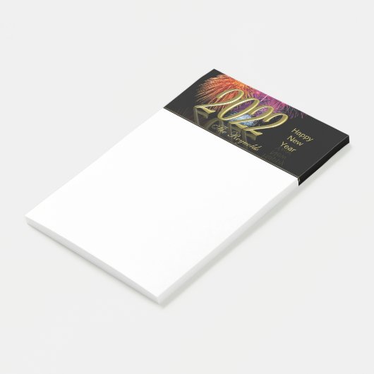 Goldenes Glück im neuen Jahr 2022 Post-it Klebezettel (angewinkelt)