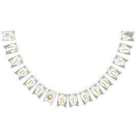 Goldenes Glück zum Geburtstag Winterbuntbanner Wimpelkette