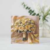 "Goldenes Glühen: Eine gefällige Rose Bouquet der Dankeskarte (Stehend Vorderseite)