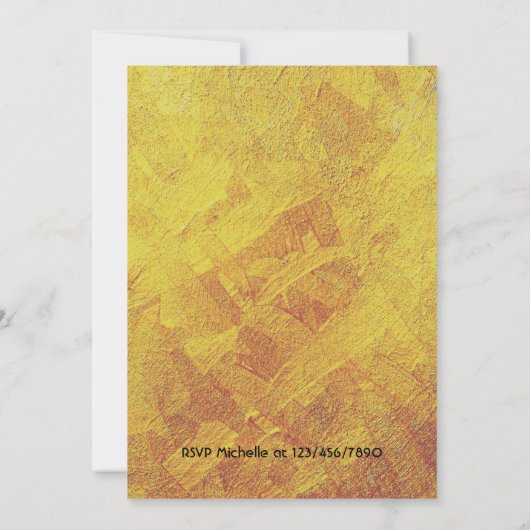 Goldenes Glühen in der Dunkelneon-Party Einladung (Rückseite)