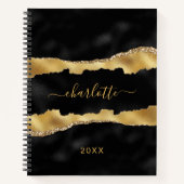 Goldenes Goldbarren-Marmornamensskript elegant Notizblock (Vorderseite)