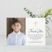 Goldenes Gradientenkreuz der ersten Heiligen Kommu Dankeskarte (Stehend Vorderseite)